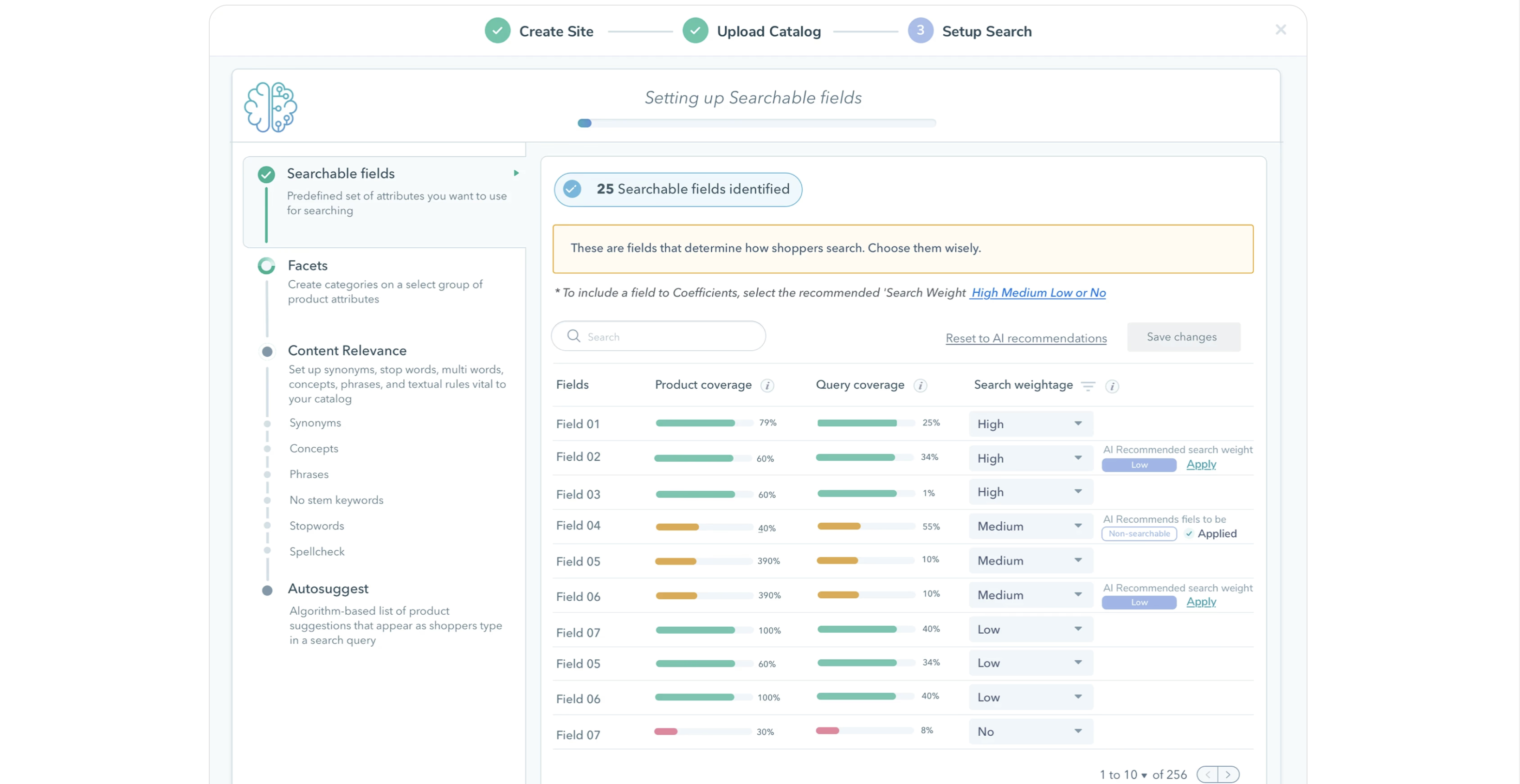 Setting up Searchable Fields